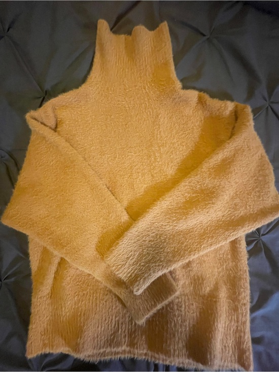 CALIA by Carrie Underwood Sweaters - Calia by Carrie Underwood Light Autumn Orange Fuzzy Turtle/Cowl Neck Sweater